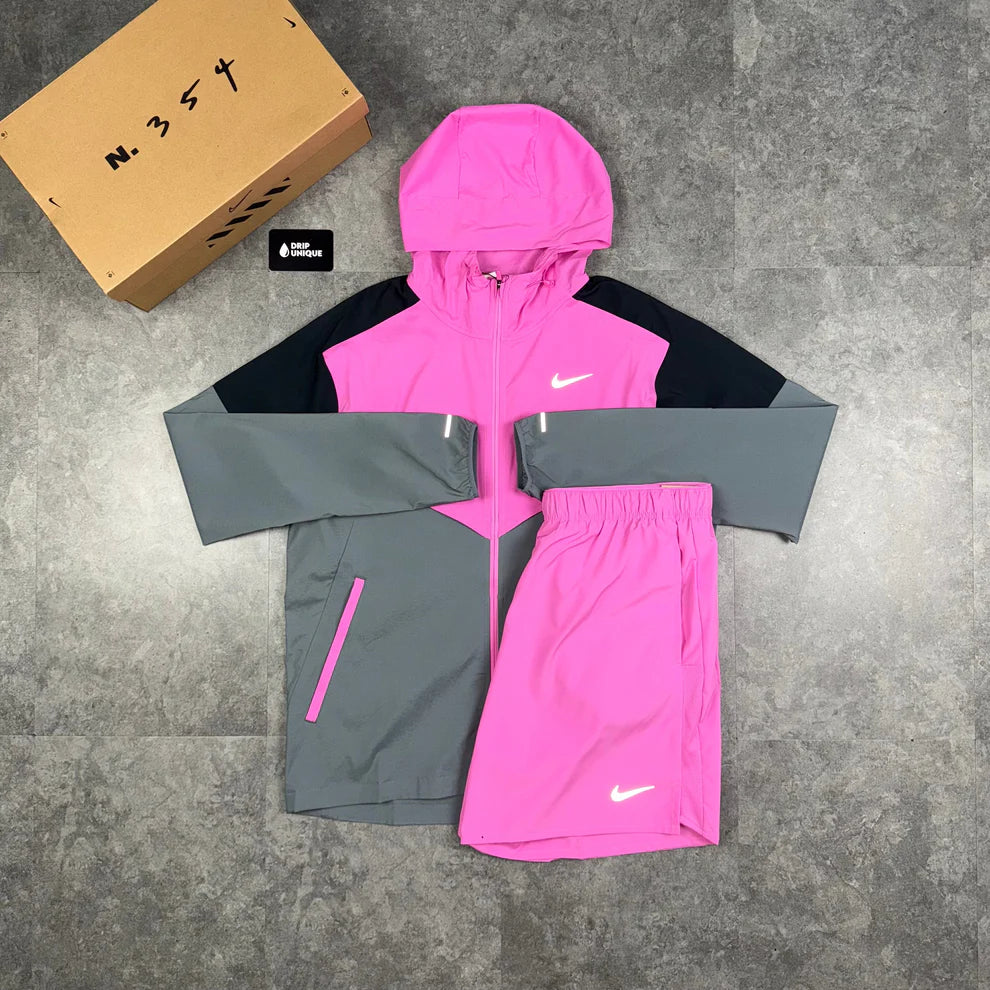 Nike UV Windrunner Jacket Playful Pink & Pink Challenger Shorts Set
